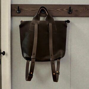 AWL SNAP: Artesinal Leather Backpack in Black - NEW without tags